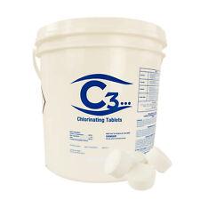 C3 Stabilized 3" Trichloro Chlorine Swimming Pool Tablets (Choose Size)